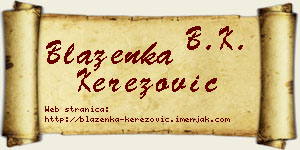 Blaženka Kerezović vizit kartica
